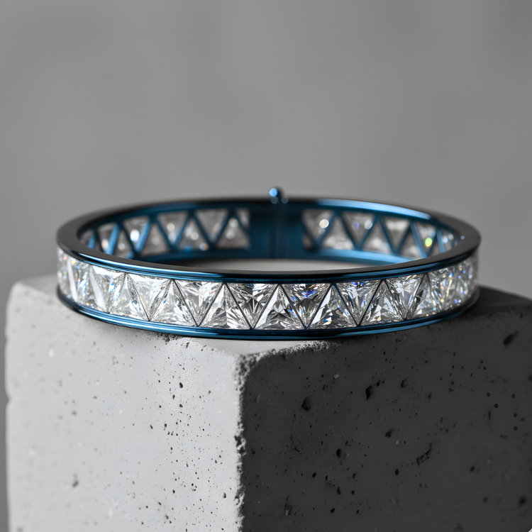 Custom Made Unisex Gold And Diamonds Bangle Bracelets