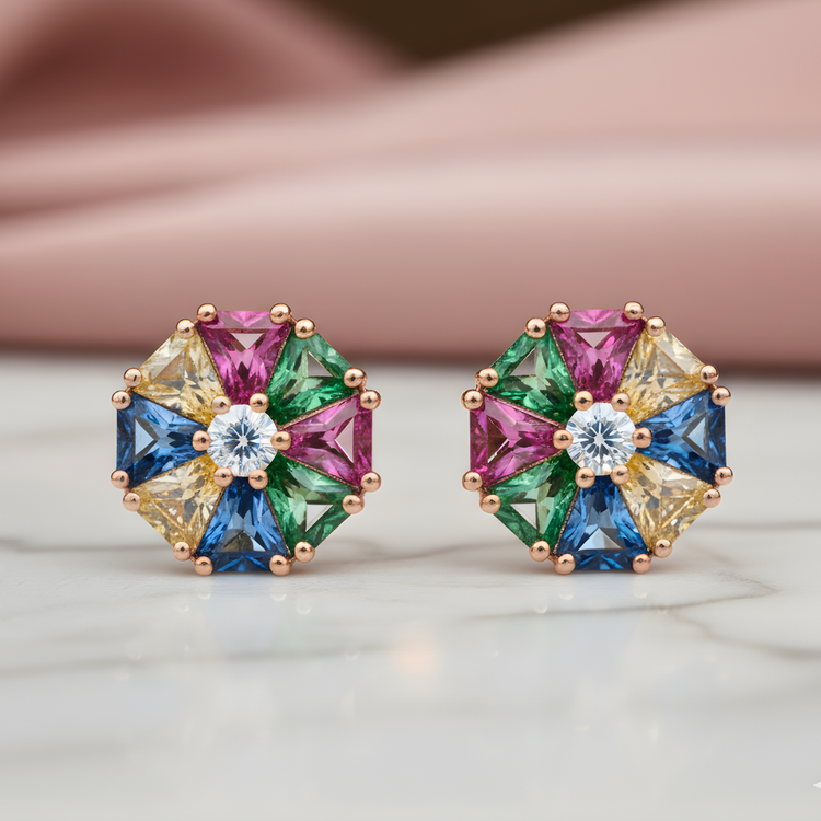 Custom Made Women's Gold And Diamonds Earrings