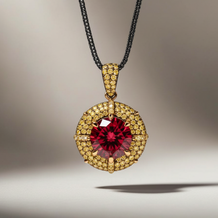 Artisanal Made Gold and Diamond Unisex Necklace