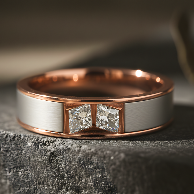 Gender Fluid Gold Diamond Wedding Ring