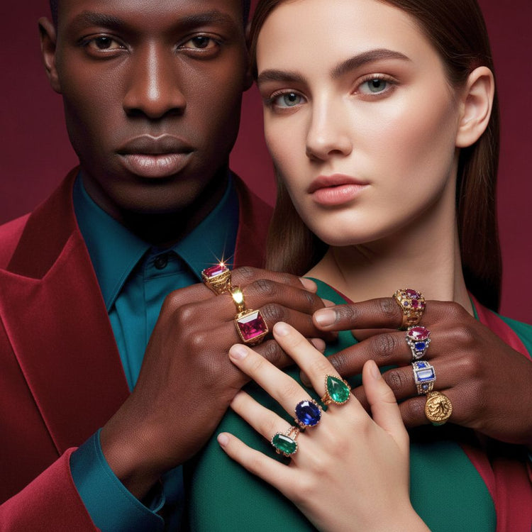 Gender Fluid Gold And Diamond Rings